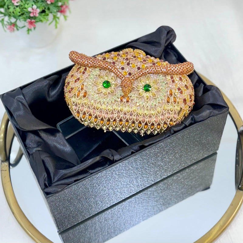 NIGHT BIRD CRYSTAL CLUTCH