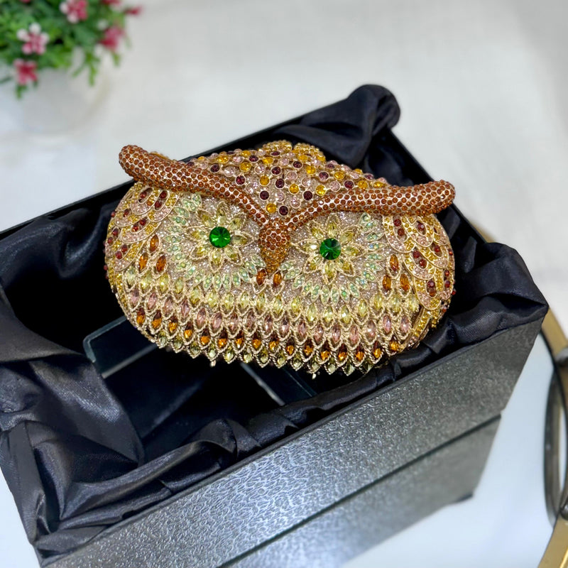 NIGHT BIRD CRYSTAL CLUTCH